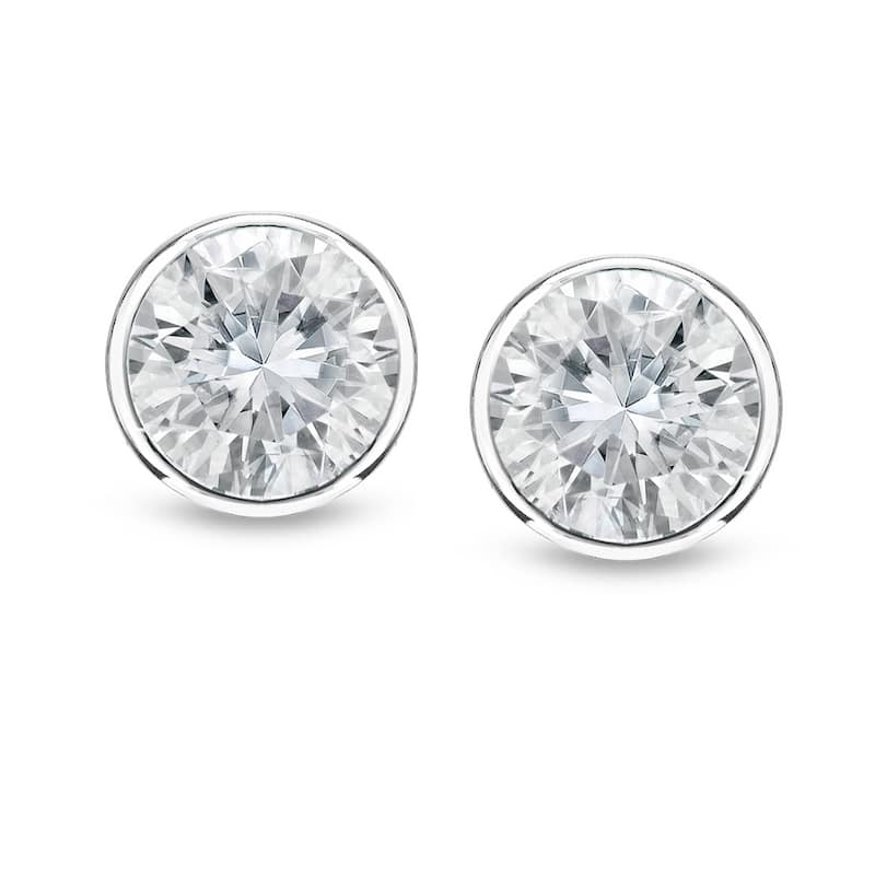 14k Gold 1/4ct TDW Round Diamond Bezel Stud Earrings by Auriya