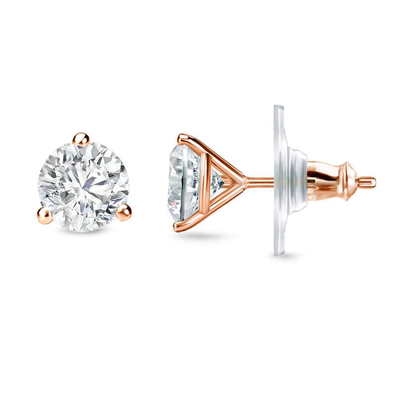 Auriya 1/4ctw Round Martini-set Diamond Stud Earrings 14k Gold