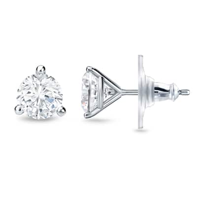 Auriya 1/4ctw Round Martini-set Diamond Stud Earrings 14k Gold