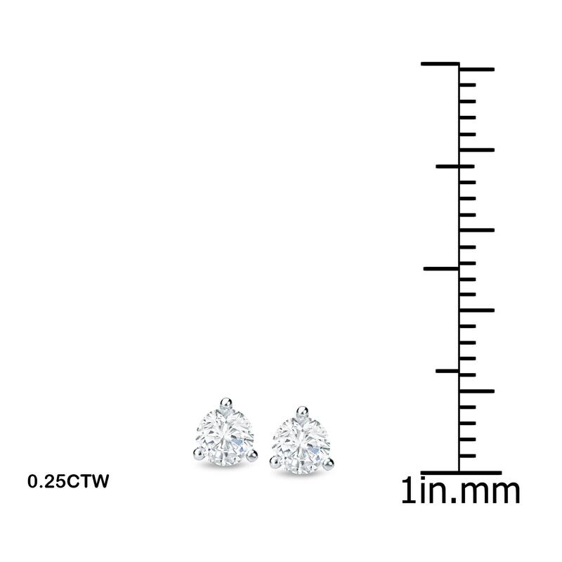 Auriya 1/4ctw Round Martini-set Diamond Stud Earrings 14k Gold