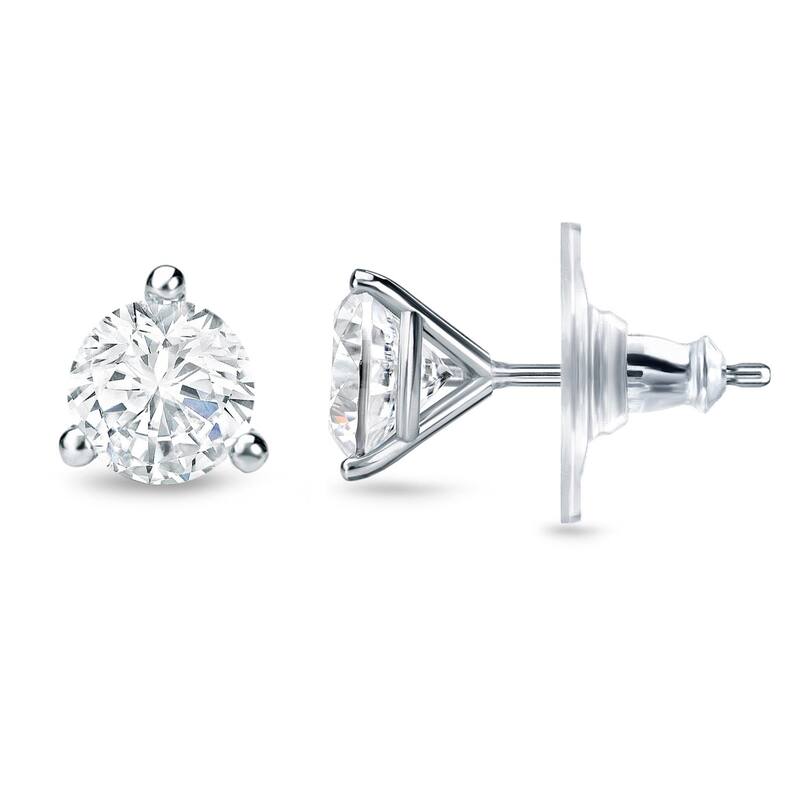 Auriya 1/4ctw Round Martini-set Diamond Stud Earrings 14k Gold - White