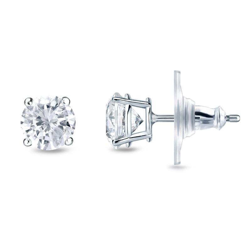 Auriya 1/4ctw Round Diamond Stud Earrings 14k Gold Locking Back (H-I, SI1-SI2) - White