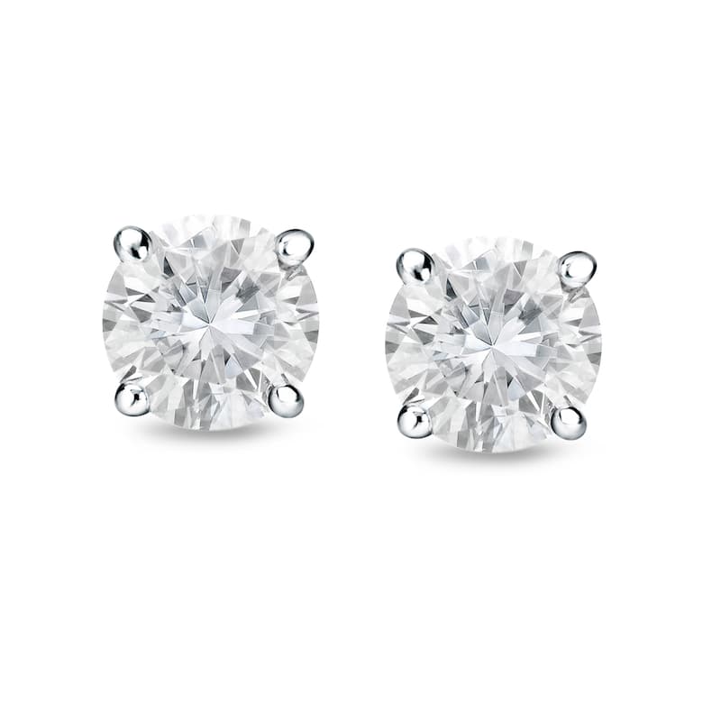 14k Gold 1/2ct TDW Locking Back Round Diamond Stud Earrings by Auriya ( H-I, SI1-SI2)