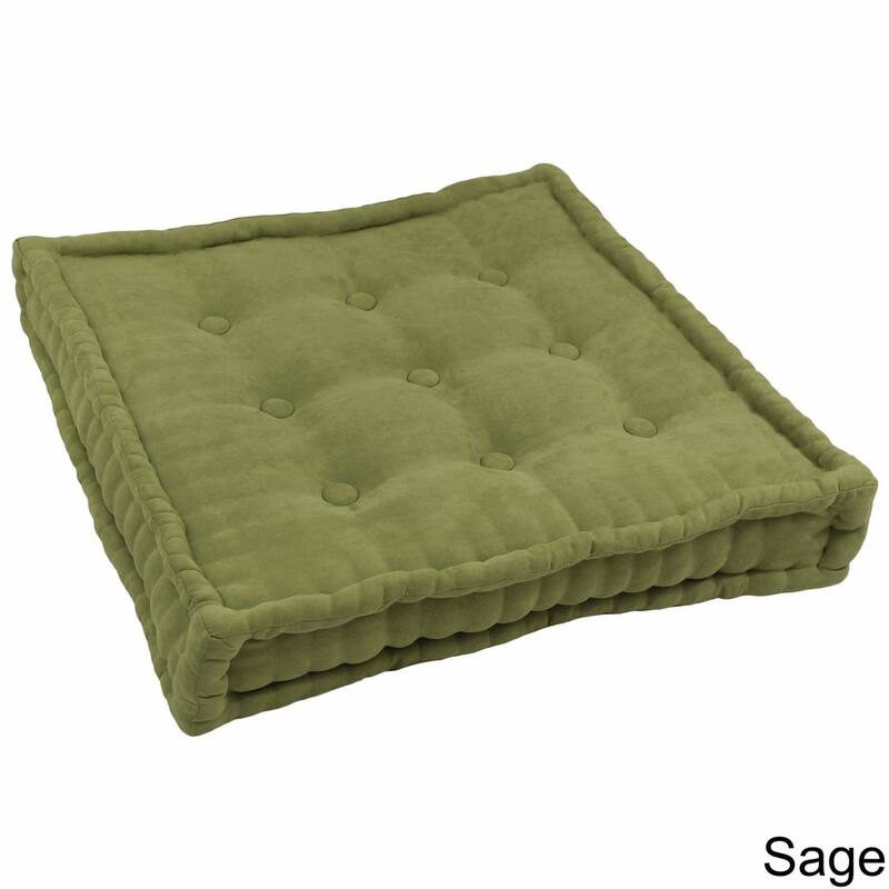 25-inch Microsuede Square Tufted Floor Pillow - Sage