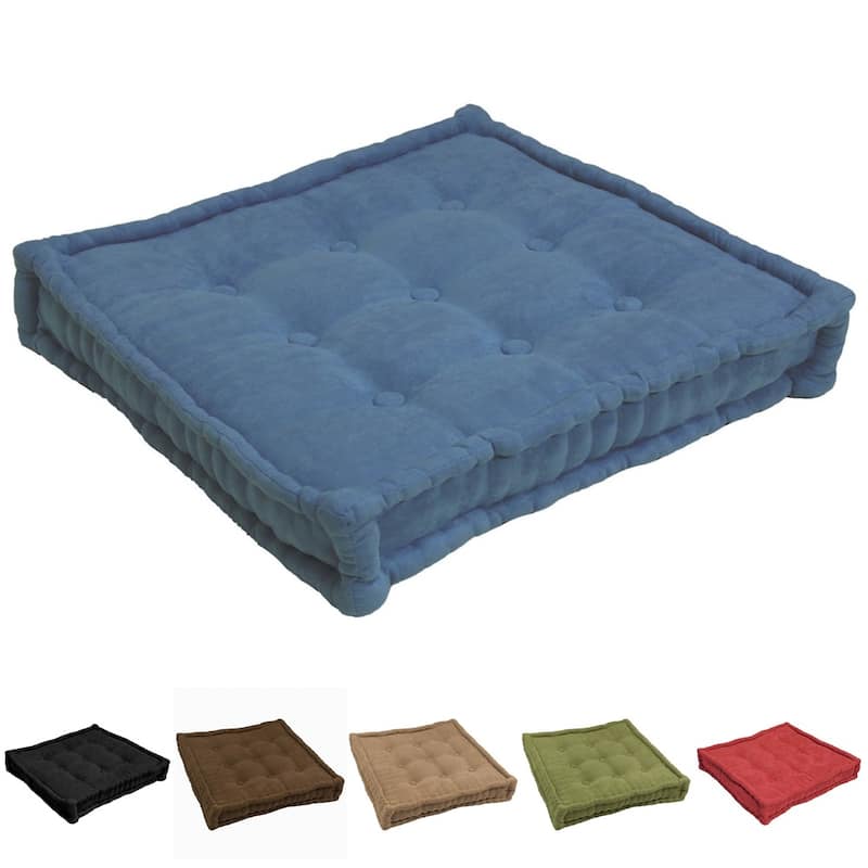25-inch Microsuede Square Tufted Floor Pillow