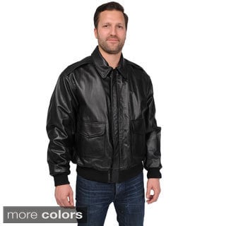 Shop Excelled Men's Big and Tall 'A-2' Classic Leather Bomber Jacket ...