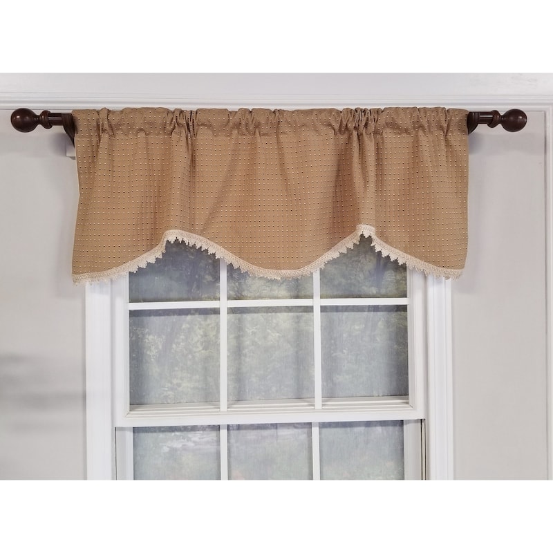 RLF Home Speckled Cornice Window Valance - Tan