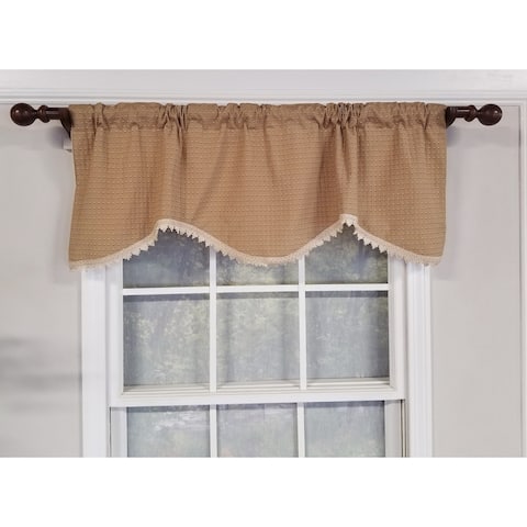 RLF Home Speckled Cornice Window Valance - Tan