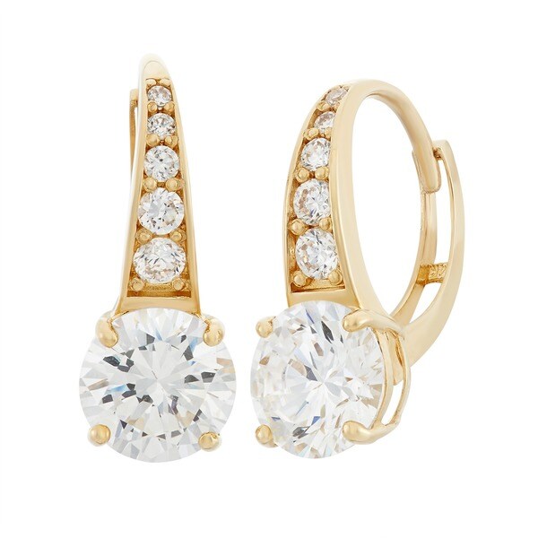 Gioelli 10k Yellow Gold Round Basket Leverback Earring. Opens flyout.