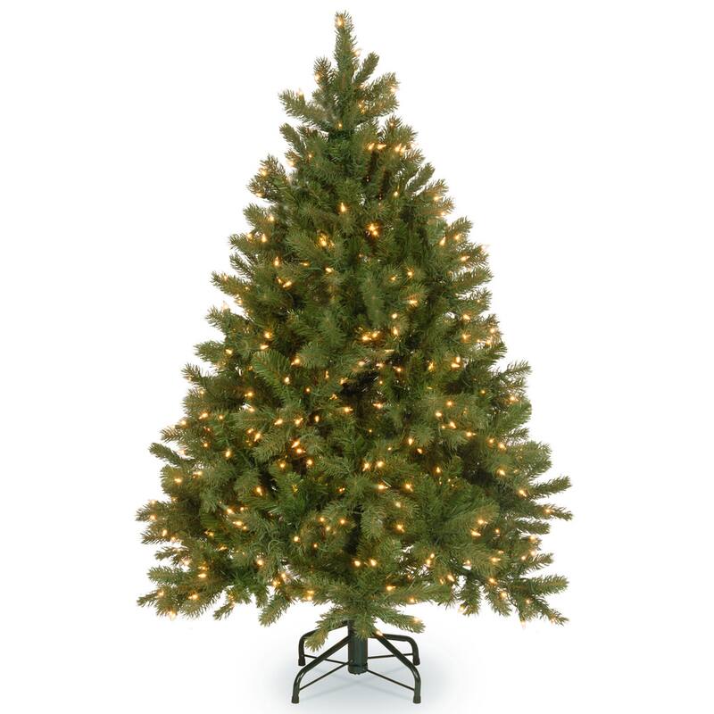 National Tree Company 4.5 ft.Feel-Real Down Swept Douglas Fir Hinged Tree w/ Clear Lights - 4.5 Foot
