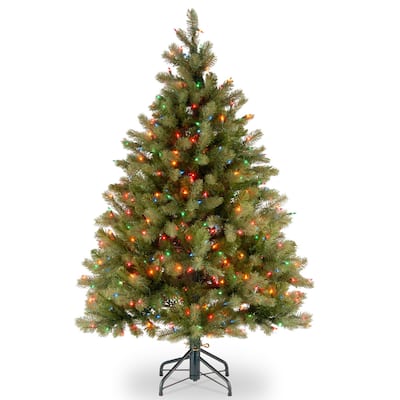 4.5-foot Feel-Real Down Swept Douglas Fir Hinged Tree with 450 Multi Lights