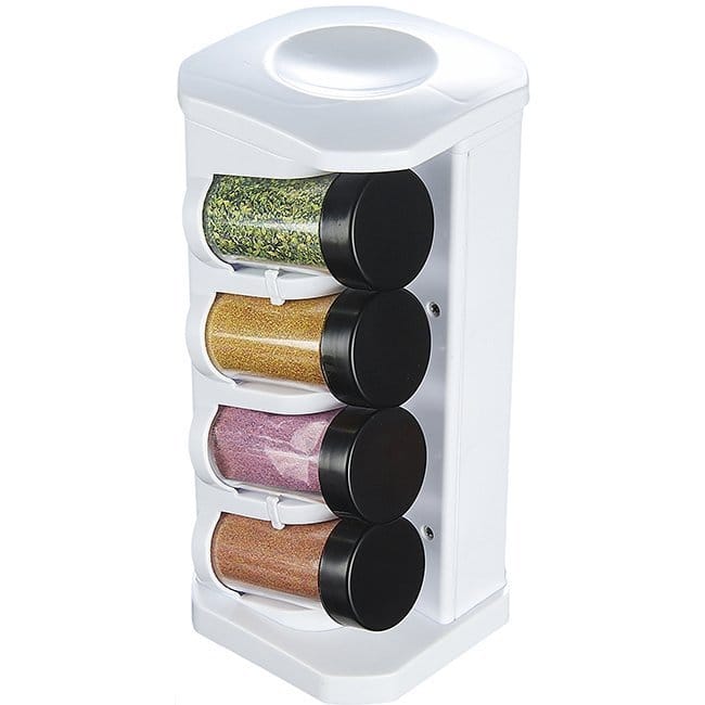 KitchenWorthy White Revolving Spice Rack