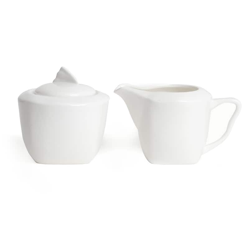 Red Vanilla Wave Covered Sugar Bowl and Creamer Set