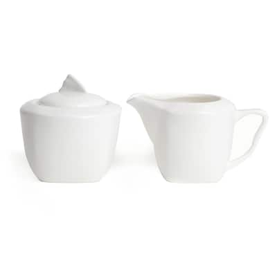Red Vanilla Wave Covered Sugar Bowl and Creamer Set