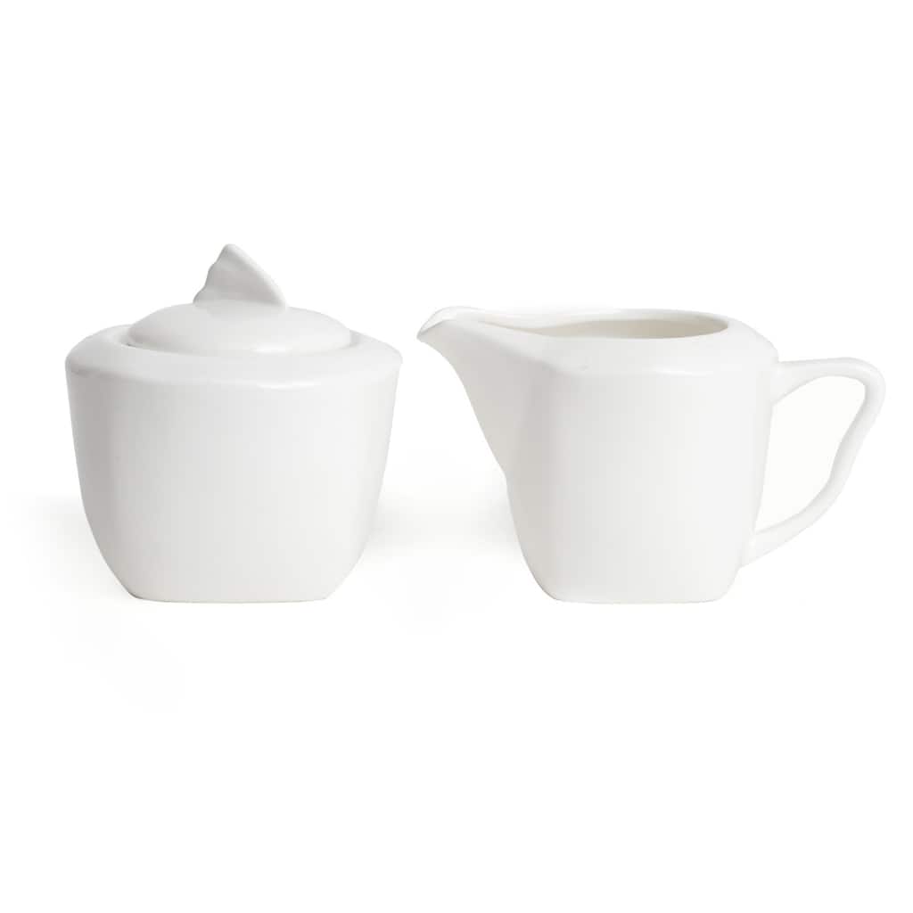 Red Vanilla Wave Covered Sugar Bowl and Creamer Set