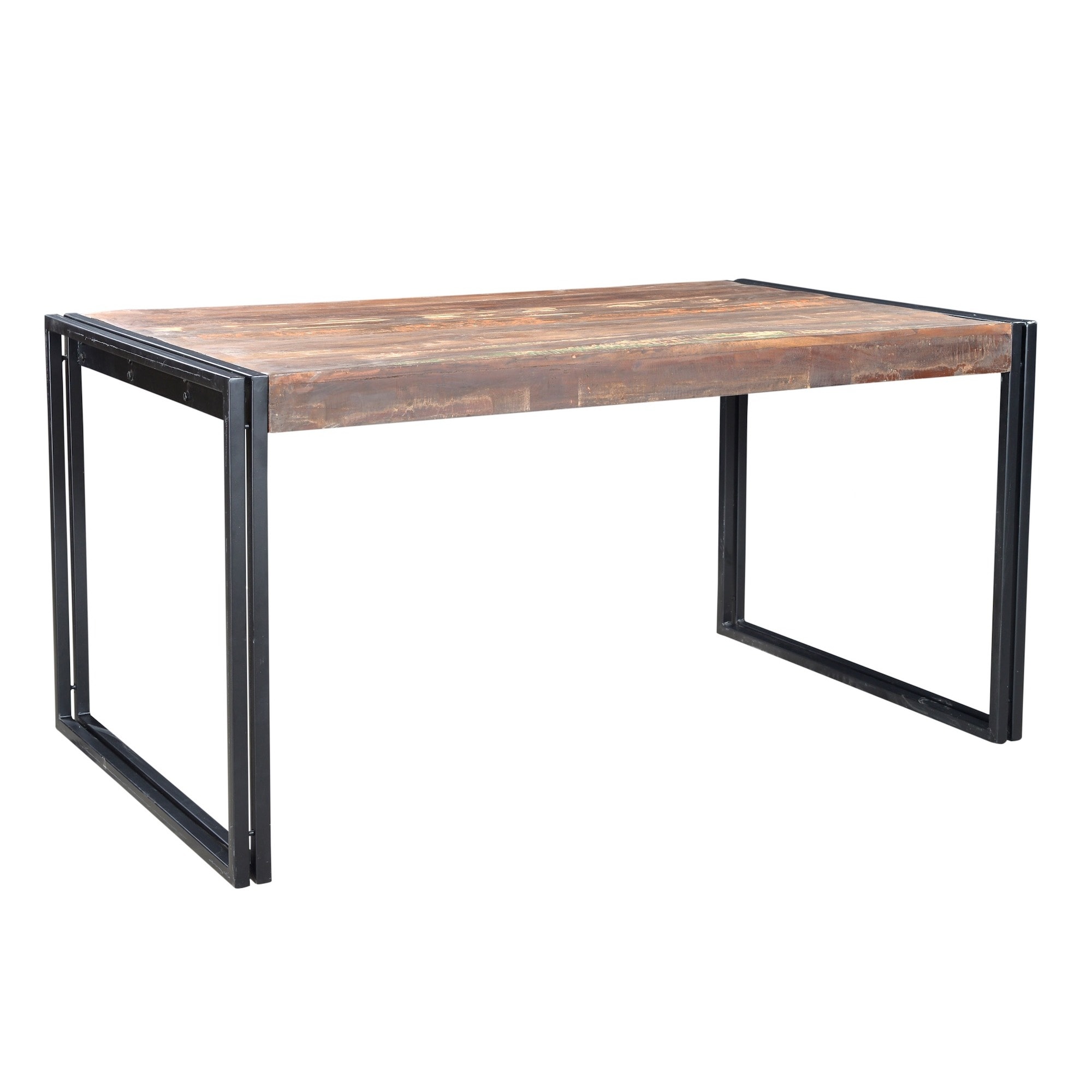 Handmade Old Wood Dining Table With Iron Legs India
