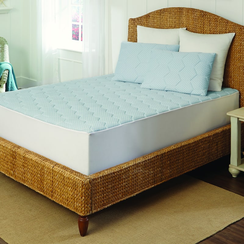 Arctic Sleep Cooling Gel infused Memory Foam Mattress Pad - Blue - Full