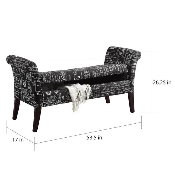 Alicia Script fabric Storage Bench - Bed Bath & Beyond - 9562617