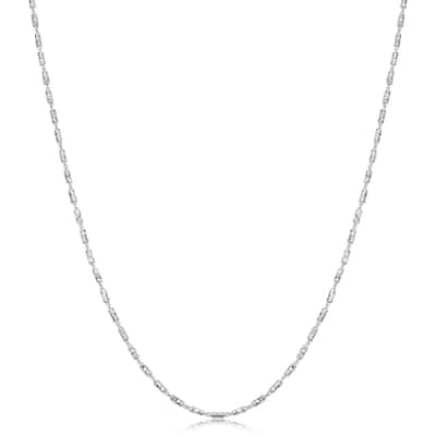 Fremada Sterling Silver 1.5-mm Diamond-cut Bar Link Necklace (16 - 36 inches)