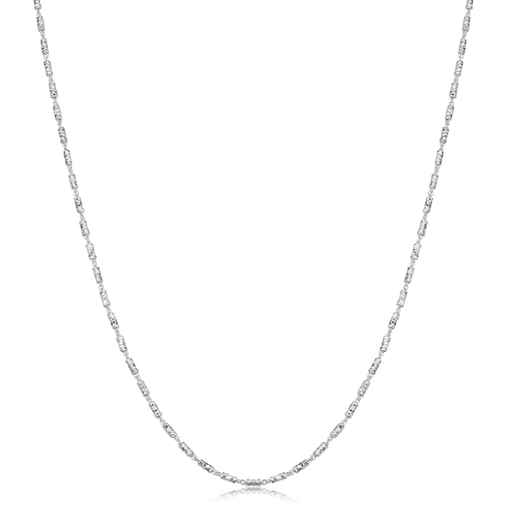 Fremada Sterling Silver 1.5-mm Diamond-cut Bar Link Necklace (16 - 36 inches)