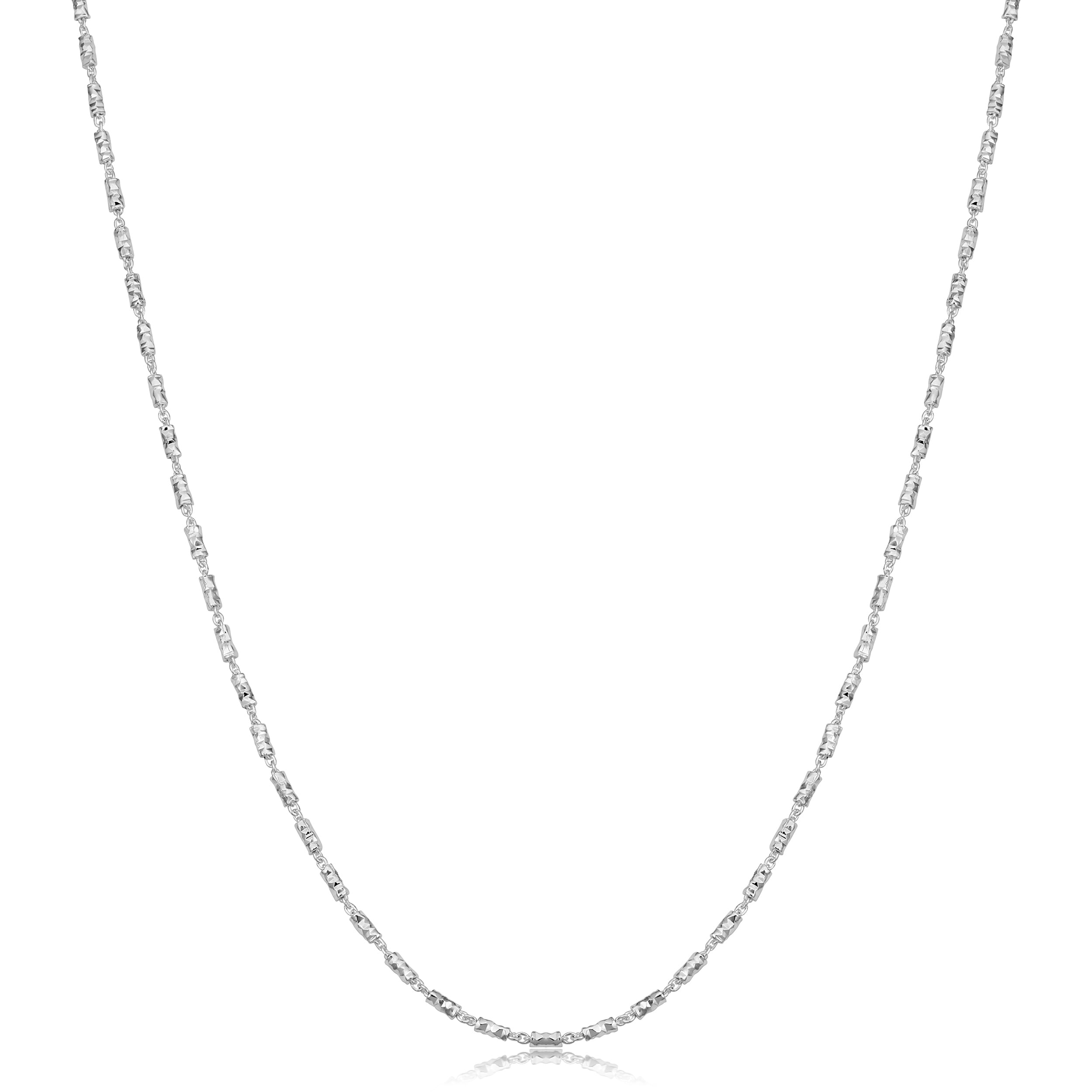 Au Naturale Sterling Silver 1.5-mm Diamond-cut Bar Link Necklace (16 - 36 inches)