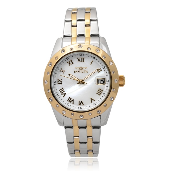 Invicta 17489 Stainless Steel Angel Rhinestone Round Face