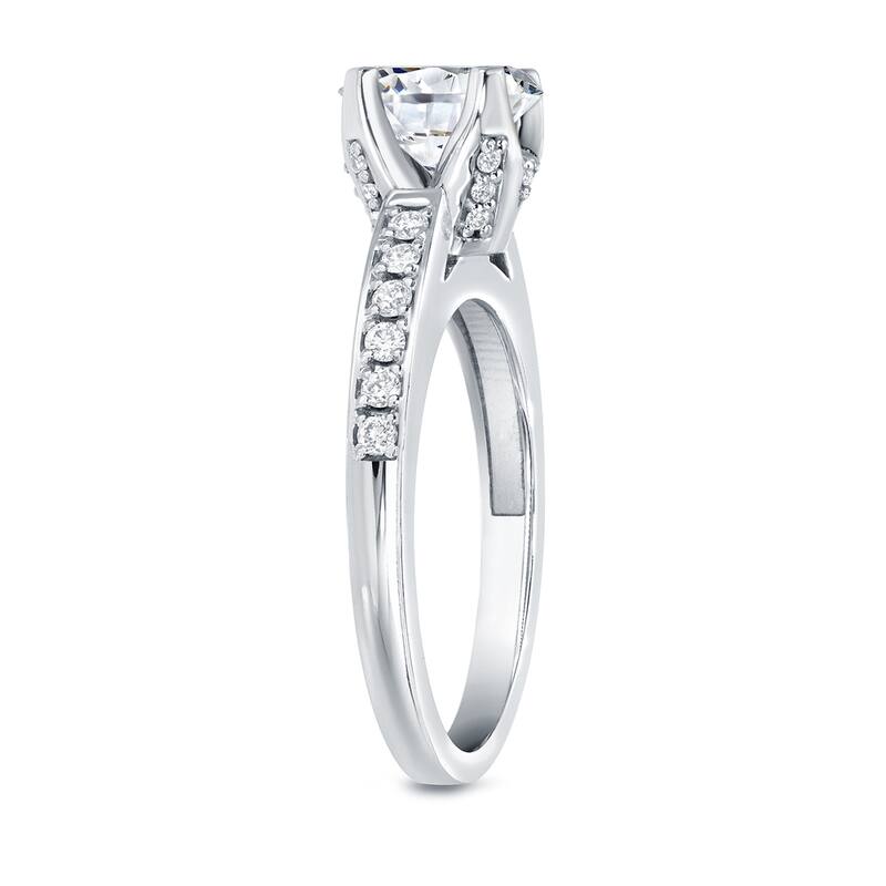 Auriya 14k Gold 1 1/3ctw Round Diamond Engagement Ring Certified (H-I, SI1-SI2)