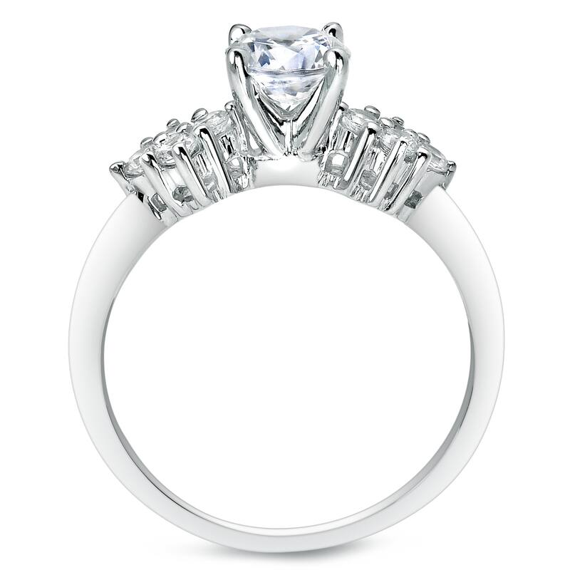 Auriya 14k Gold 1ctw Classic Round Diamond Engagement Ring Set
