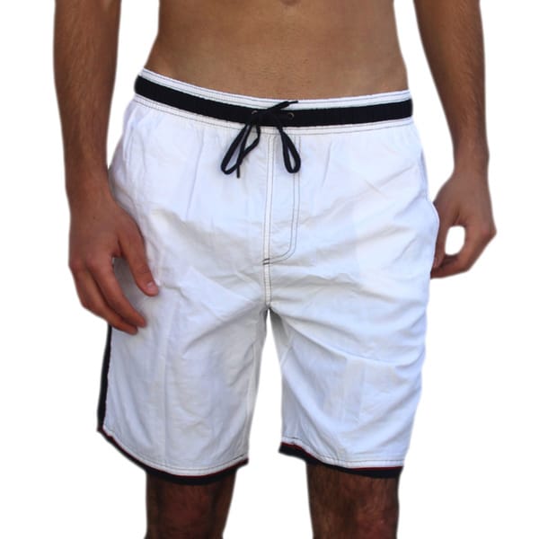 Azul Swimwear Men's 'Solid Scuba' White Swim Trunks - 16750588 ...