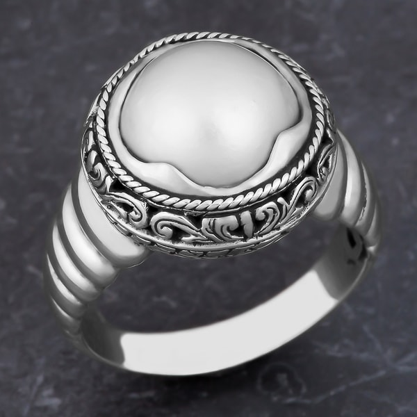 Sterling Silver Cultured Mabe Pearl Cawi Ring (Indonesia)   16750084