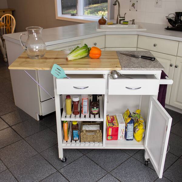 Shop Nordic Furniture Granite Island Rolling Kitchen Workstation