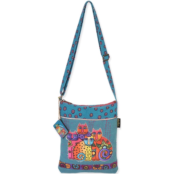 Medium Tote W/Zipper Top 15X1X10 Fantastic Feline Totem