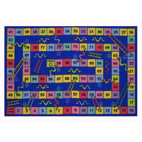 Snake Ladder Rug Snakes and Ladders Blue Accent Rug - 3'3