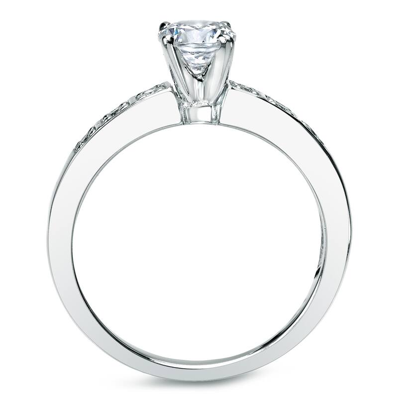 Auriya Classic 5/8ct TDW Round Diamond Engagement Ring Set 14K Gold Certified