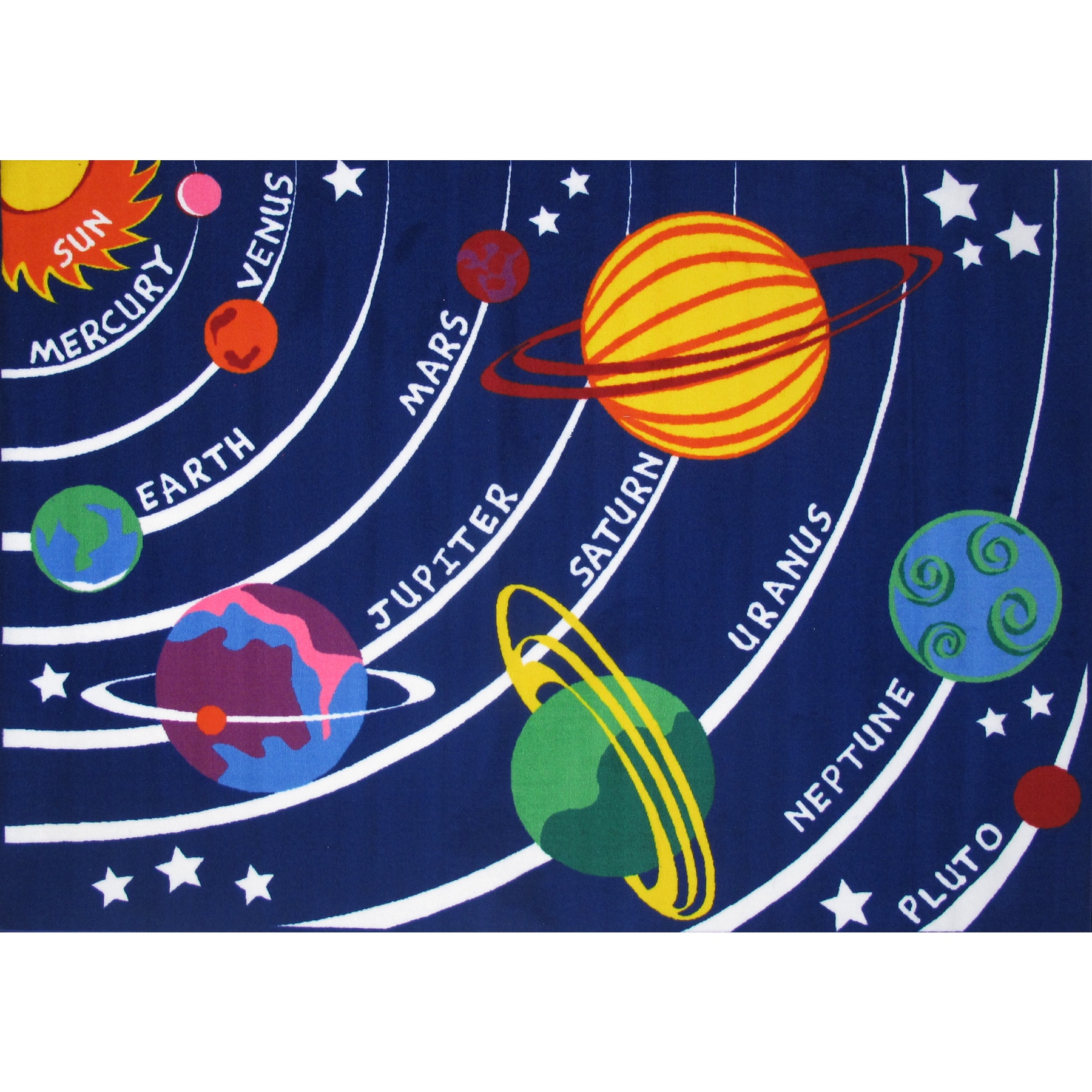 Numbers Reversible Fun Kids Area Rug New Soft Educational Solar System Planets