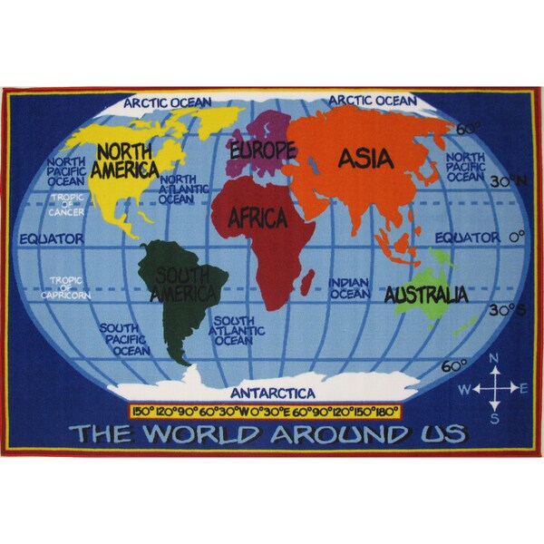 World Atlas Area Rug Rug - 8' x 11'