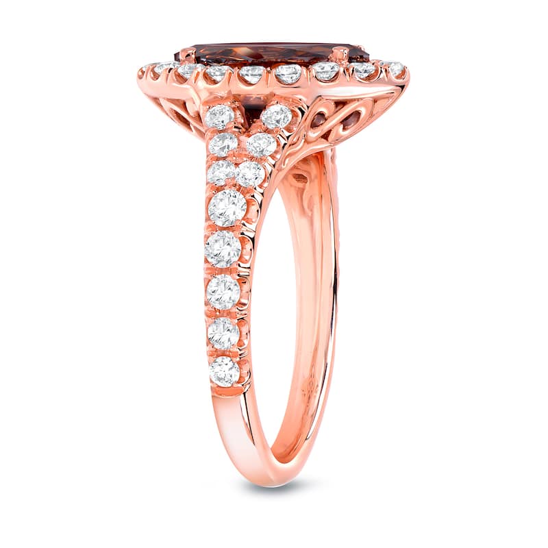 Auriya 18k Rose Gold 1 7/8ct TDW Natural Fancy Brown Marquise Diamond Engagement Ring (SI1-SI2)