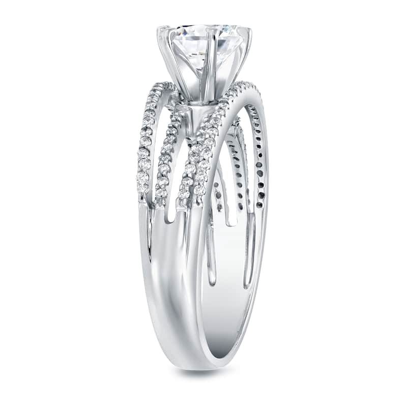 Auriya Modern Triple Band 1 2/5ct TDW Round Diamond Engagement Ring 14K Gold