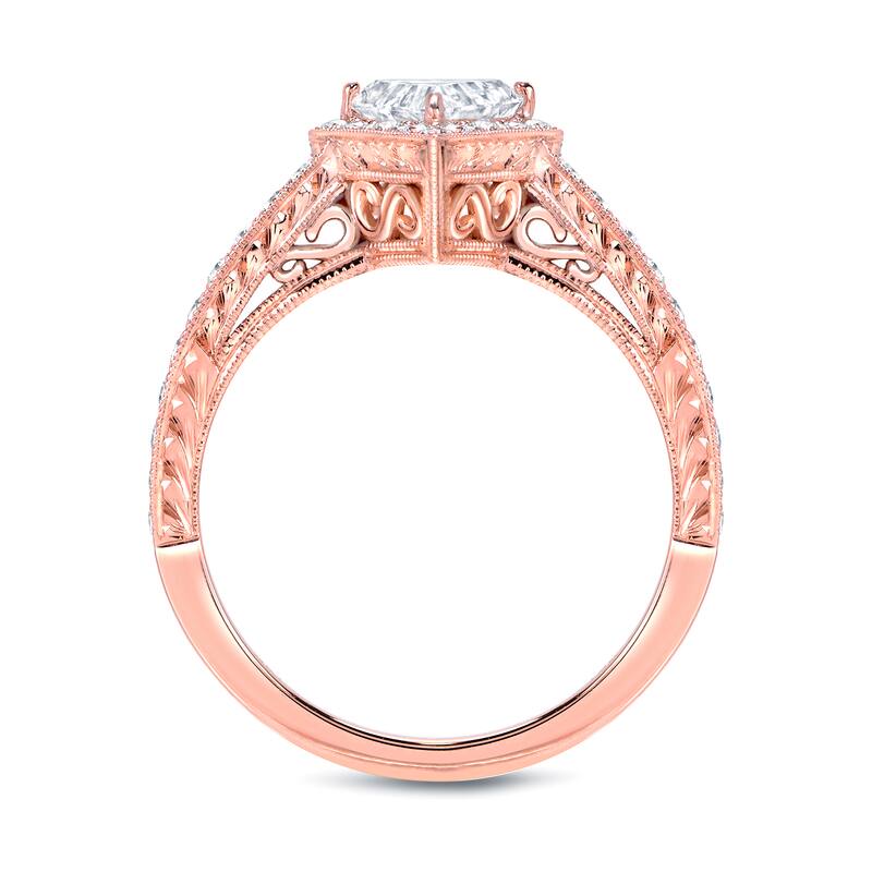 Auriya 18k Rose Gold 1 1/4ct TDW Diamond-shaped Halo Engagement Ring