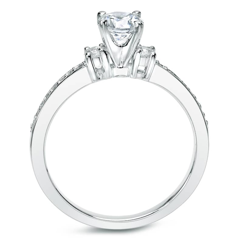 Auriya 14k Gold 1 1/3ct TDW Certified Round Diamond Bridal Ring Set