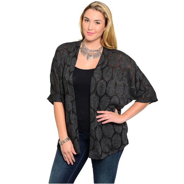 Shop Shop The Trends Women's Plus Size Semi-sheer Polka Dotted Cardigan ...