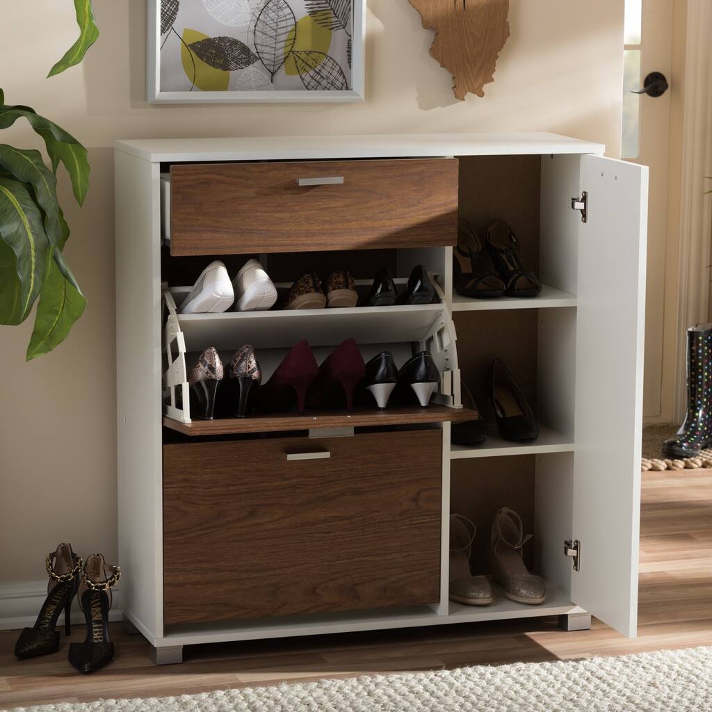 Baxton Studio Chateau Storage Shoe Black Cabinet