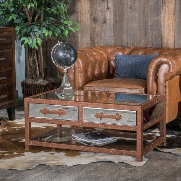 Shop Evelyn Mirrored Coffee Table by Christopher Knight Home Silver