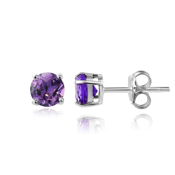 Glitzy Rocks Sterling Silver 1 2ct African Amethyst Stud Glitzy Rocks Sterling Silver 1 2ct African Amethyst Stud Earrings