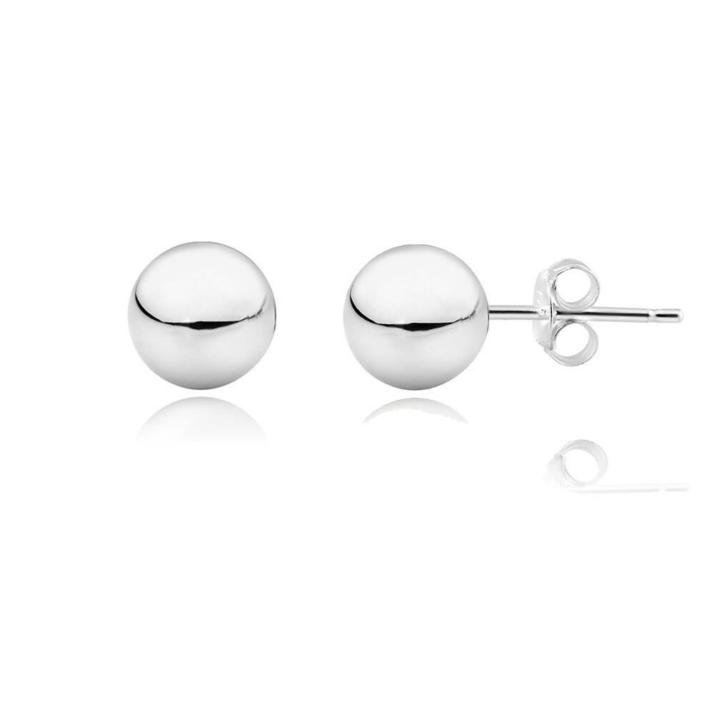 Mondevio Sterling Silver 6mm Ball Stud Earrings