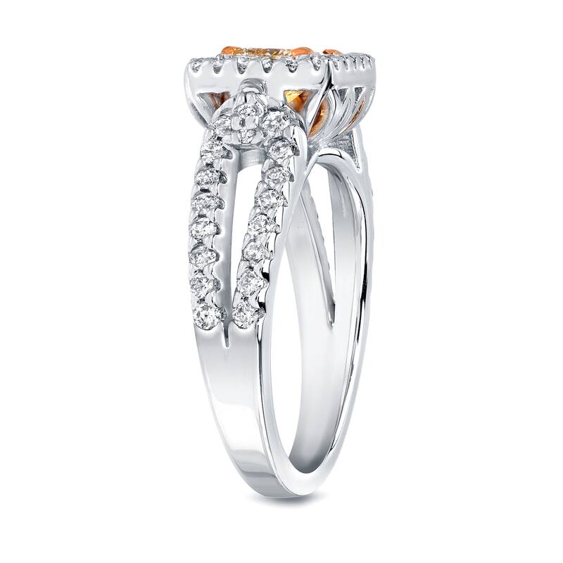 Auriya 14k Gold 1 2/5ctw Fancy Princess-cut Yellow Diamond Engagement Ring (H-I, SI1-SI2)