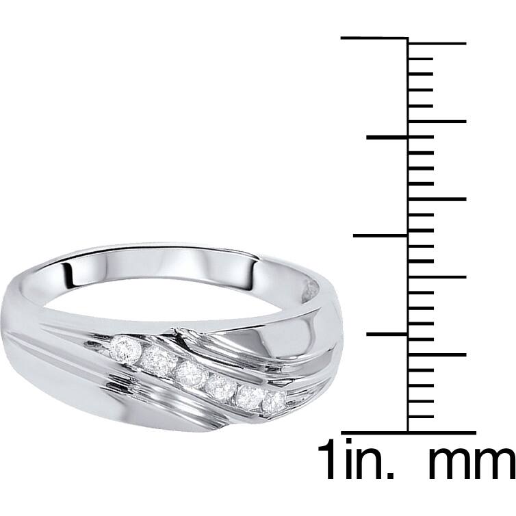 Men's 14k White Gold 1/ 4ct TDW Channel Diamond Wedding Band