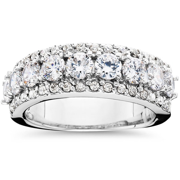 14k White Gold 2 1/10ct TDW Diamond Anniversary Ring