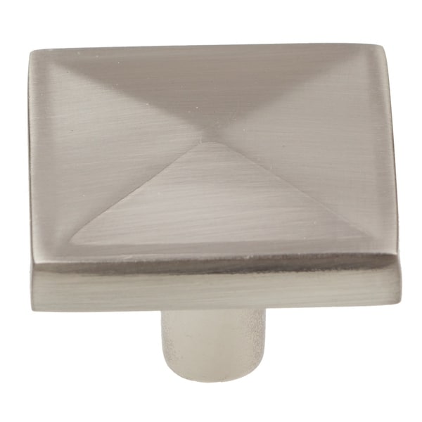 GlideRite 1.125 inch Satin Nickel Classic Square Pyramid Cabinet Knobs