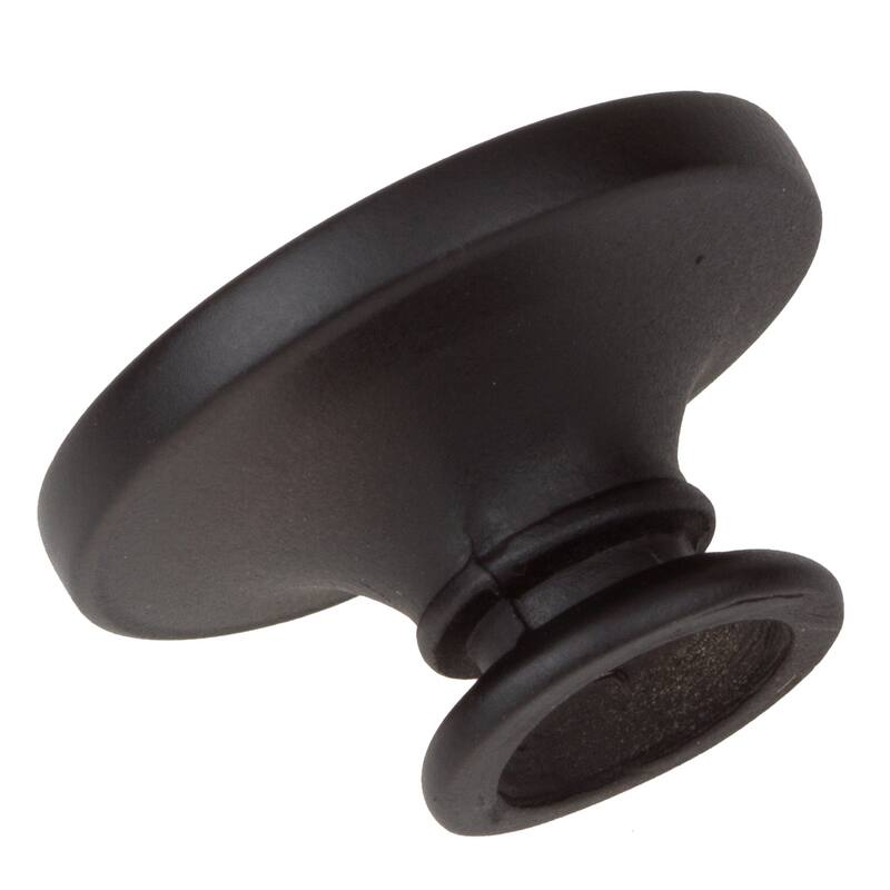GlideRite 1-inch Matte Black Small Round Ring Button Cabinet Knobs (Pack of 25)